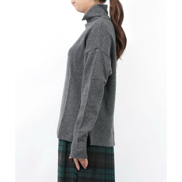 James Perse | Gray Virgin Wool Mockneck Oversized Sweater Small/1 Winter Cozy - Picture 3 of 11